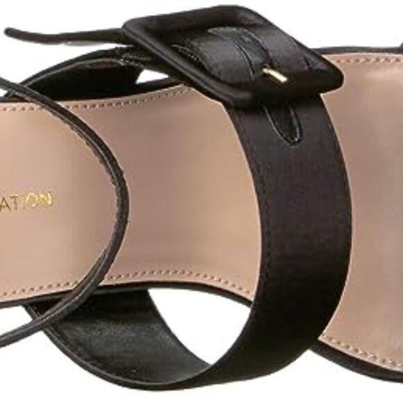 BCBG black sandal double strap satin sandals size 7 strappy sandal - Picture 3 of 6